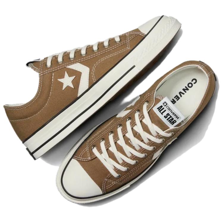 Converse Star Player 76 Удобные Нескользящие Износостойкие Низкие Скейт-Кеды Унисекс Коричневые