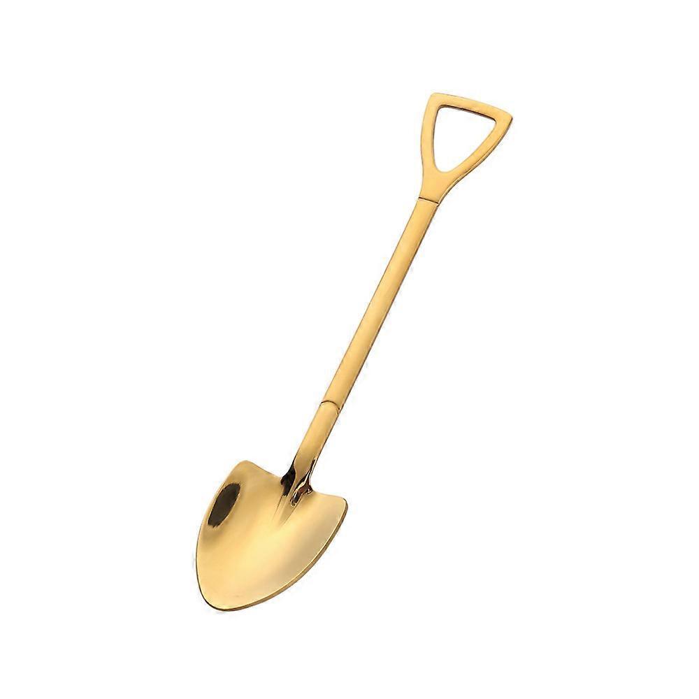 [Golden] 15.2cm long, 8 stainless steel spoons, creative shovel-shaped spoon, tea spoon, red spoon, watermelon spoon, coffee spoon, sugar spoon, ice c