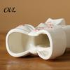 Elegant Ceramic Bud Vase Bow with Star, Decorative Flowers Vase, Creative Flower Modern Nordic Home Decor Arrangement Holder for Living Room