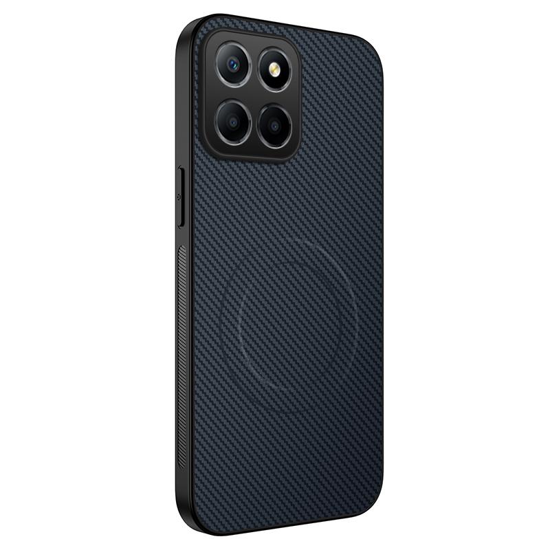 Чехол с текстурой углеродного волокна для Magsafe для Honor X8C X7C Honor 200 Smart Магнитная беспроводная зарядка Ударопрочная матовая силиконовая задняя крышка