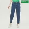 Benetton Side PrInt Baggy Denim Pants Badpb2431 In