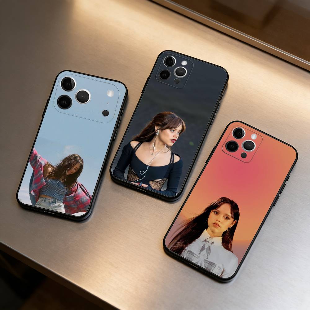 J-Jenna O-Ortega-GA Phone Case For iPhone 17,16,15,14,13,12,11 Plus,Pro Max,Soft Silicone Black Cover