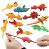 Fashion TPR Simulated Catapulted Dinosaur Finger Hand Stretchy Animal Launch Toys Gift