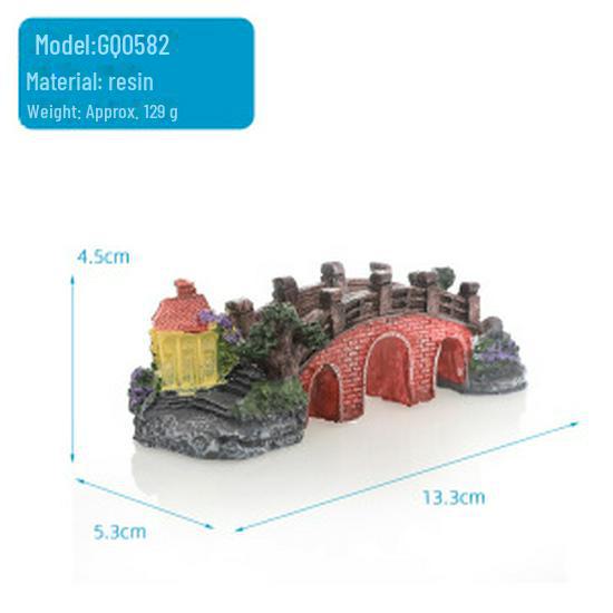 Aquarium Resin Fish Tank Decorations - Bridge Design for Tropical Fish