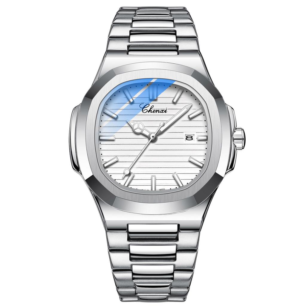 Уникальные черные часы для мужчин, модные классические кварцевые наручные часы, роскошные водонепроницаемые мужские часы с ремешком из нержавеющей стали от лучшего бренда