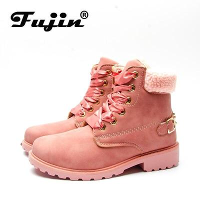 Женские зимние ботинки на платформе, зимние теплые замшевые кожаные ботинки с плюшевым мехом, женская обувь, ботильоны на мотоциклетной платформе