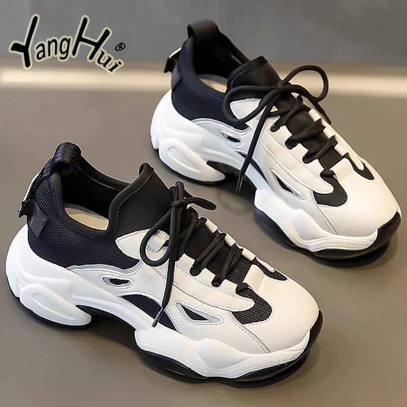Korean Style Mesh Women Sneakers Comfortable Casual Color Matching Increase Platform Women's Shoes 2024 New Fashion Spring