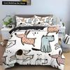 Пододеяльник с изображением мультяшной собаки, короля и королевы, комплект постельного белья с изображением щенка и животных, 2/3 предмета из полиэстера, чехол для одеяла