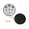 Car Full White Logo Front Hood Emblem 82mm+Rear Badge 74mm+Wheel Hub Cap 68mm/56mm+steering wheel sticker 45mm For All BMW