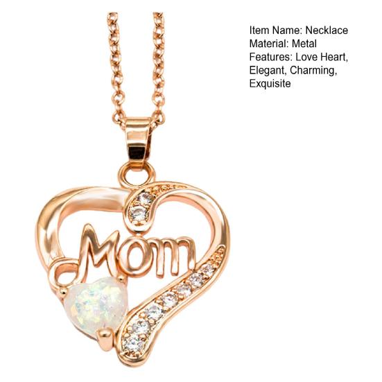 Ожерелья с подвеской в виде сердца для женщин «Я люблю тебя, мама», ожерелье в виде сердца из кубического циркония на День матери, подарок на день рождения