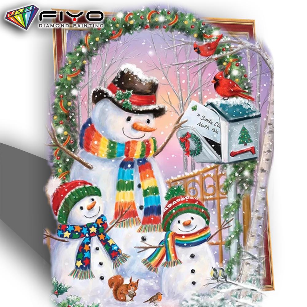 5D DIY Diamond Painting Full Drill Snowman Diamond Mosaic Embroidery Cartoon Picture Of Rhinestone Christmas Decoration