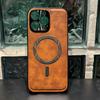 Retro Crazy Horse Leather Magnetic Case For iPhone 17 16 Pro Max 15 14 13 12 Pro Max For MagSafe Simple Leather Texture Cover