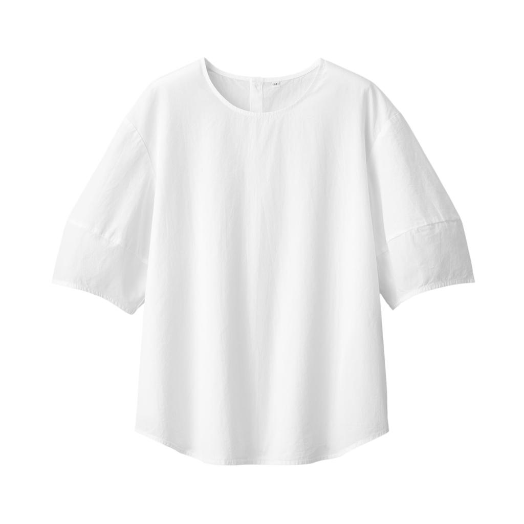 MUJI Short Sleeve Blouse Cool Broad Short Sleeve Blouse Ladies BC2JOA4S White S Women's