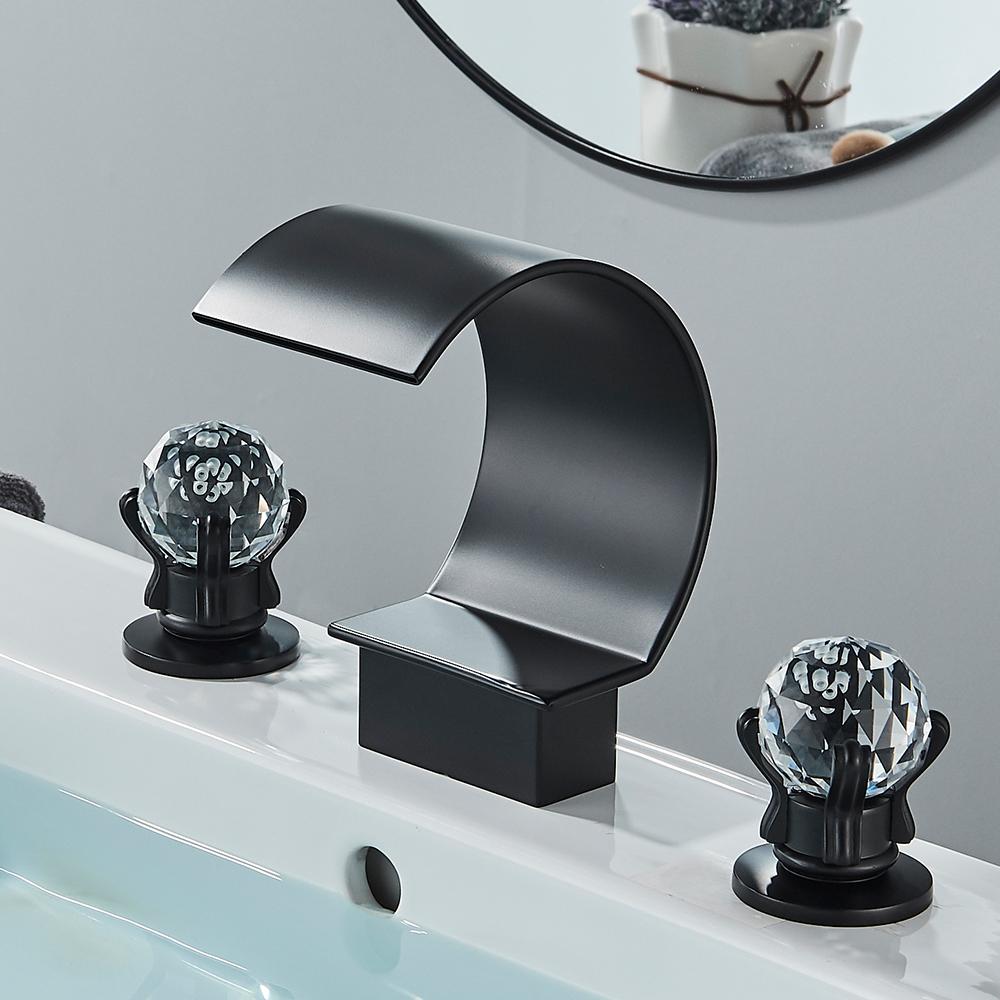 Золотой водопад кран для ванной комнаты кран хрустальная ручка широко распространенный смеситель для горячей и холодной воды Torneiras для кранов для раковины