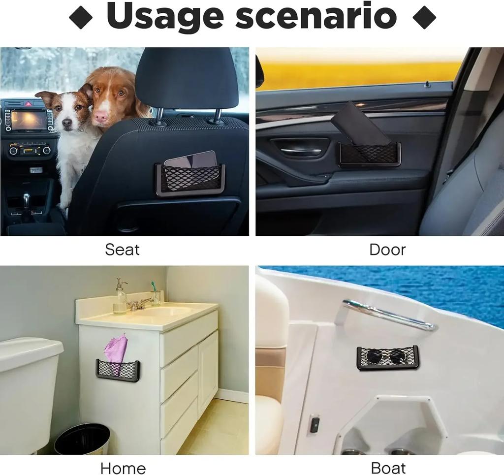 Car mobile phone storage net bag, in car storage supplies, in car storage bag, ticket storage compartment, miscellaneous box