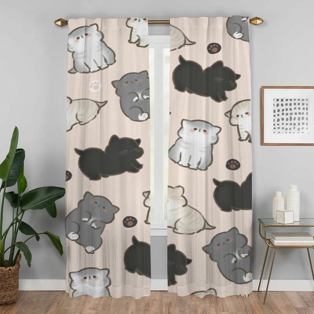 Blackout Curtains 2 Pieces Cut Cartoon Animal Home Interior Curtains for Camera Tulle for Bedroom Shades Partition Curtain Room