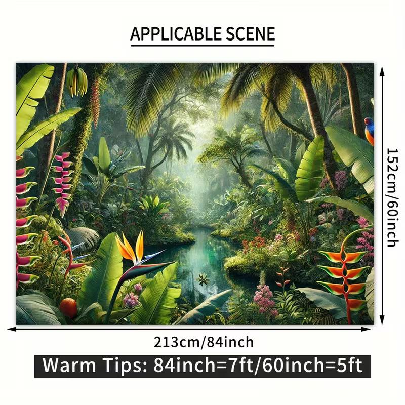 2D Lush Jungle Paradise Backdrop Photography Background Banner