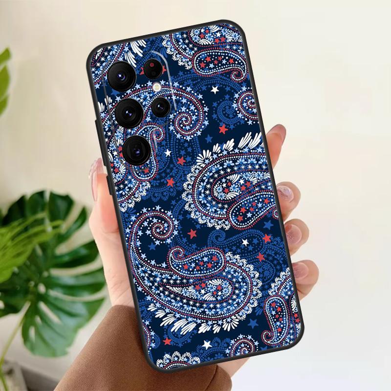 Мягкий чехол с узором пейсли для Samsung Galaxy S25 Ultra S21 S22 S23 S24 Plus S9 S10 S20 FE S24 FE