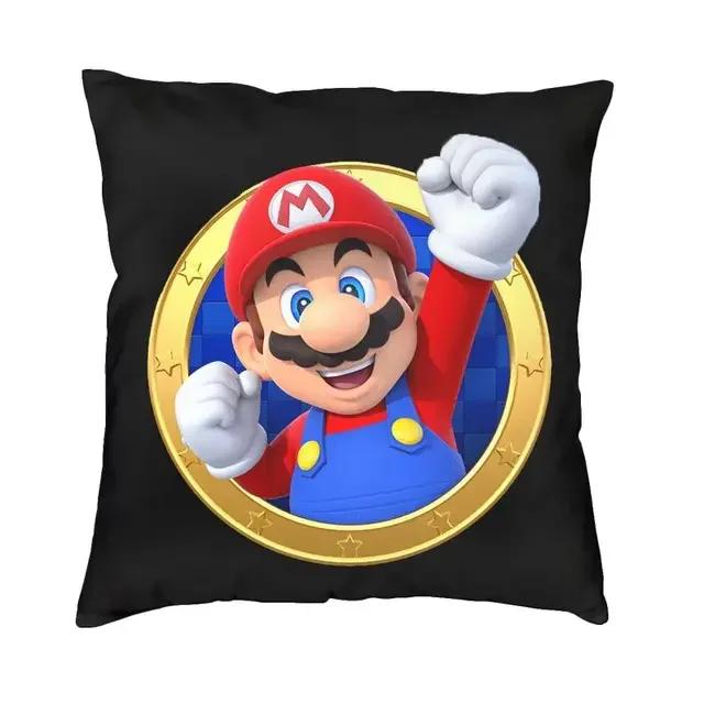 Двусторонняя печатная подушка Mario Soundate, мультяшный наволочка для подушки для гостиной
