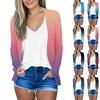 Women's Casual Solid Color Loose Clothing, Fashionable Cardigan Jacket Cardigan Jacket