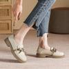 College Style Small Leather Shoes Women's Shallow Mouth Round Bow Single Shoes Two Wear Women's Shoes