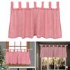 Short Window Curtain Valance Contrast Color Striped Print Sunshade Through-Rod Design Christmas Style Kitchen Bathroom Cafe Decor Curtain