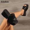 Fashion Eilyken Summer Fashion High Wedges Platform Slippers Women Sandal Shoes Ladies Peep Toe Slip On Outdoor Beach Slides