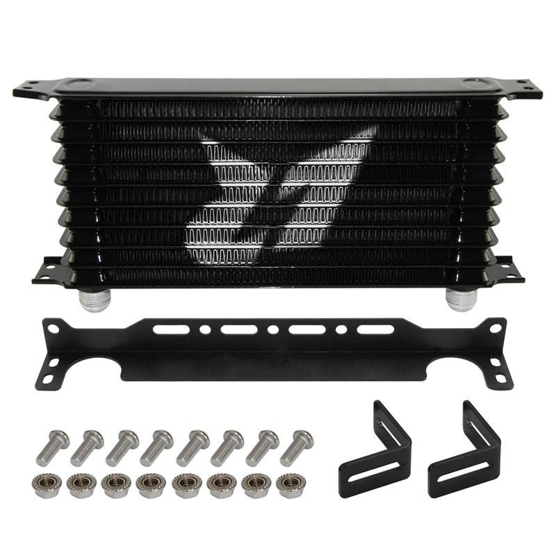 AN10 10Row Aluminum Oil cooler W/ 262mm Mounting Bracket Kit Trust Type 7/8"-14 UNF accessories for vehicles Black/Blue