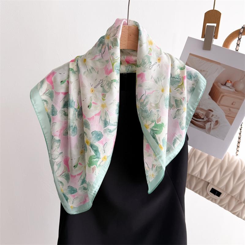 Feiyun Liufang Printed Silk Scarf Square Scarf Premium Shawl Professional Versatile Neck Small Square Scarf Headscarf