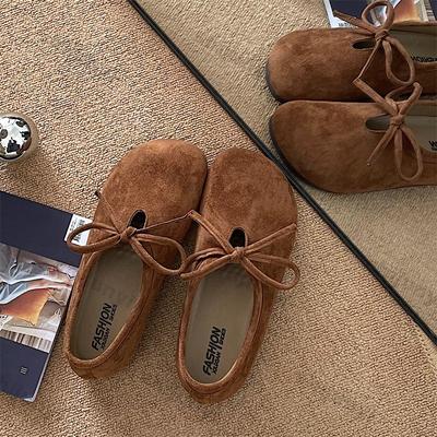 Женские лоферы Весна Осень Новая мода Винтажный бант Уличные с мягкой подошвой Балетки Легкие Удобные Роскошные туфли Мэри Джейн