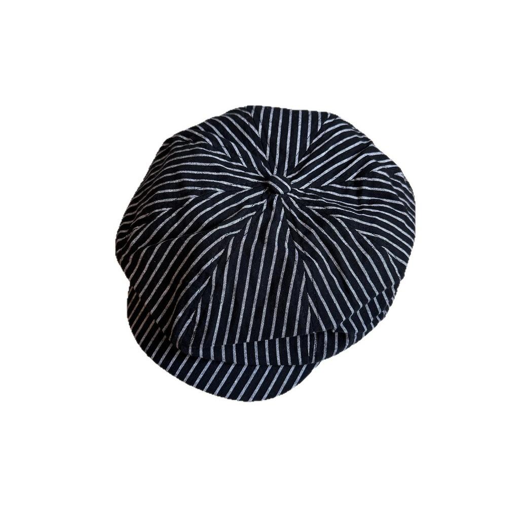 Solid Color Stripes Eight Panel Hat Breathability Women Casual Summer Outfits