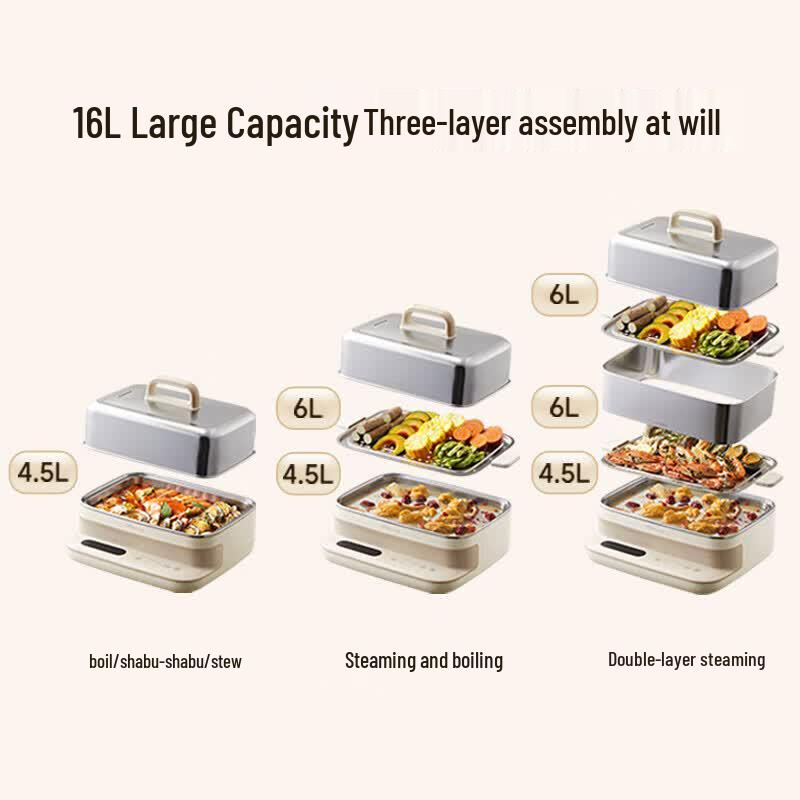 Bear Double-Layer 16.5L All-Steel Electric Food Steamer CN plug (adapter included)