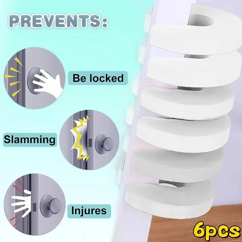6pcs Door Stopper Durable Baby Security Protection Baby Safety Door Stop Safety Door Card Holders