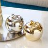 European Ceramic Apple Crafts Golden Silver Fruit Art Decoration Living Room Bookcase Apple Sculpture Craft Gift Home Decoration