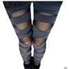 Sexy Bandage Cross Leggings Spring Autumn Mesh Patchwork Legging Women Ankle Length Slim Trousers