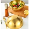 304 Golden Stainless Steel Fruit Salad Bowls Large Capacity Korean Style Food Container Soup Rice Noodle Kitchen Tableware