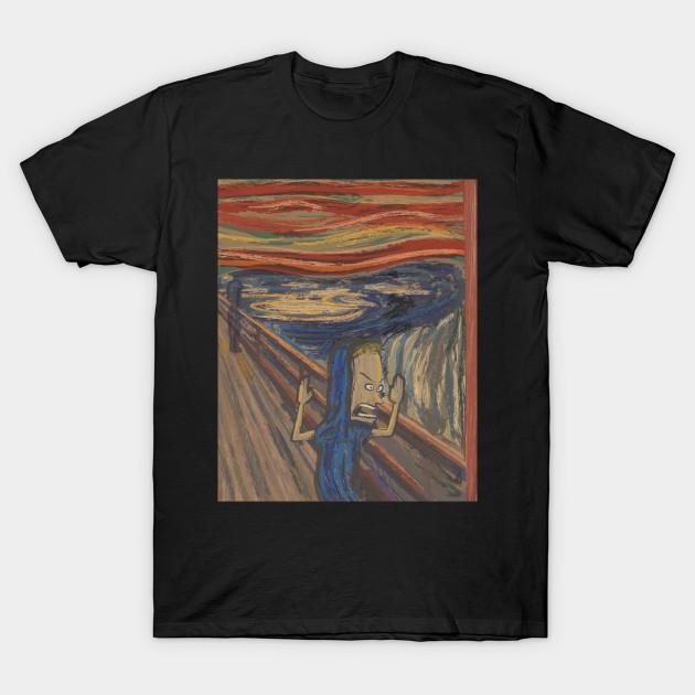 Men Black Print T-shirt The Scream Of Cornholio No-Cut Heat Transfer Print Cotton Tshirt