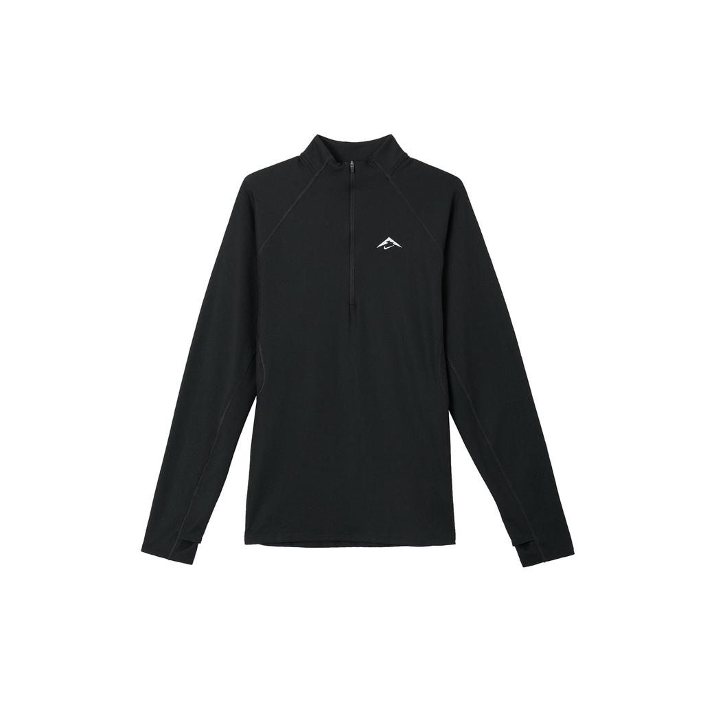 Nike Dri-Fit Trail Однотонная Удобная Теплая Быстросохнущая Толстовка на молнии до середины груди Унисекс Толстовка Черный Горно-Белый FV9995010