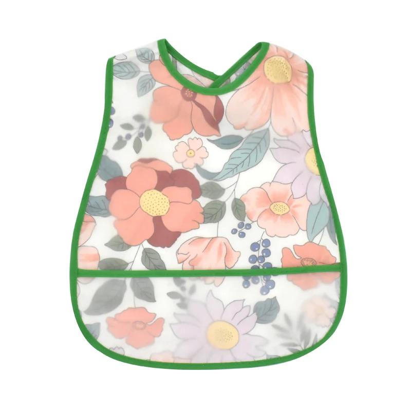 2024Новинка, водонепроницаемые карманные нагрудники из ЭВА с мультяшным узором, регулируемые детские нагрудники для кормления, милый детский фартук, детская одежда для отрыжки