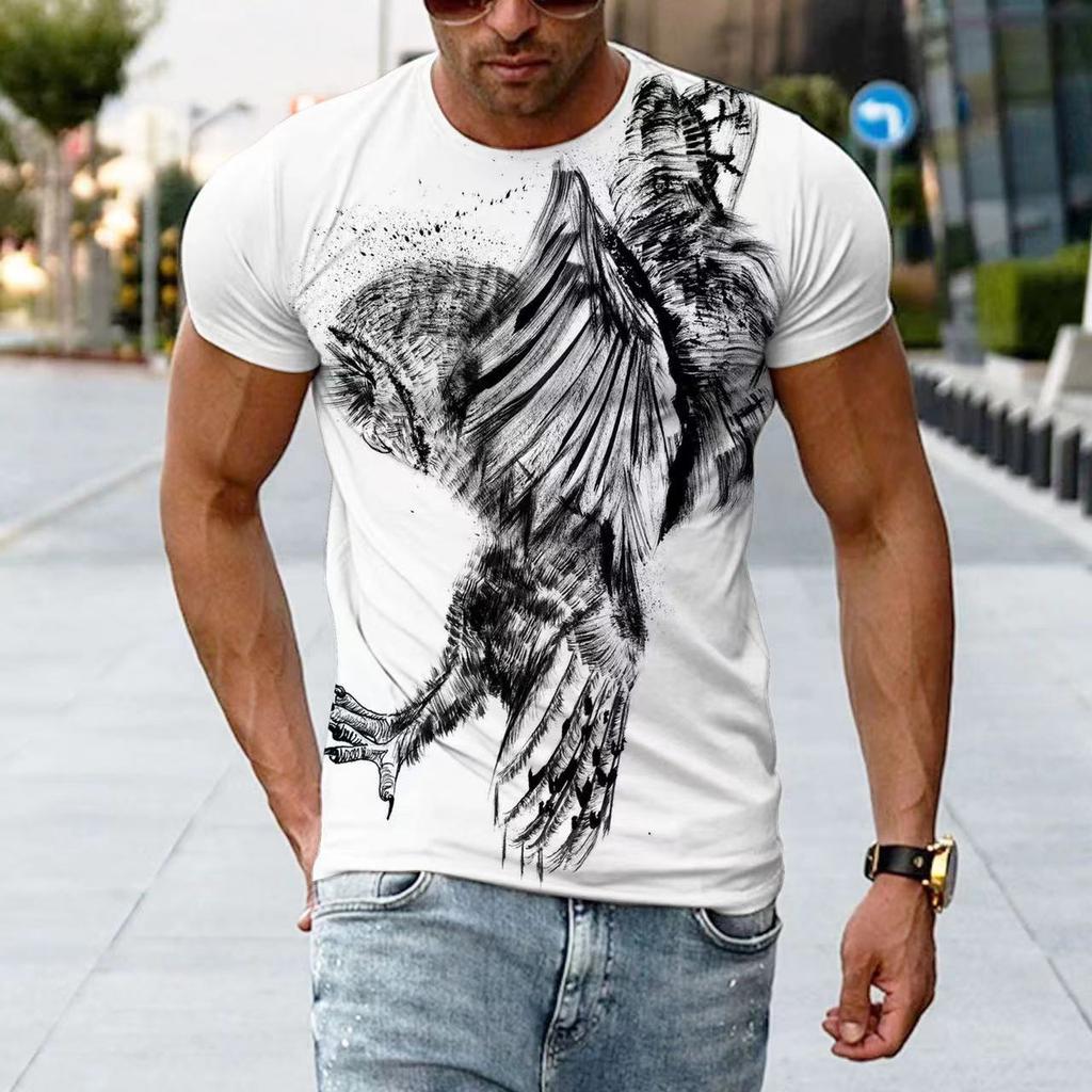 Летние мужские футболки с короткими рукавами, топы с 3D принтом, повседневная винтажная футболка в стиле Харадзюку, одежда больших размеров