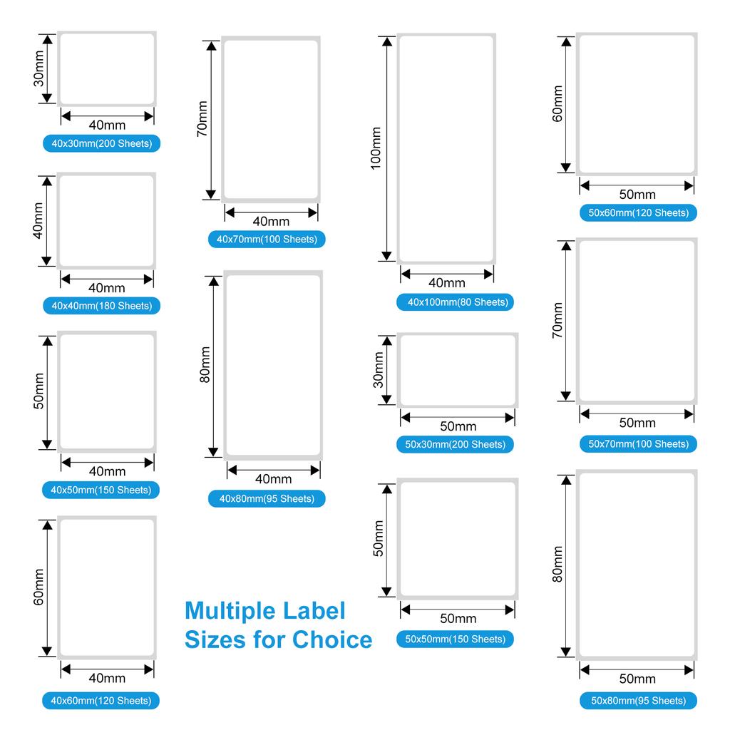 Наклейка для принтера этикеток, термобумага для этикеток, самоклеящаяся рулонная бумага для печати, водонепроницаемая, маслостойкая