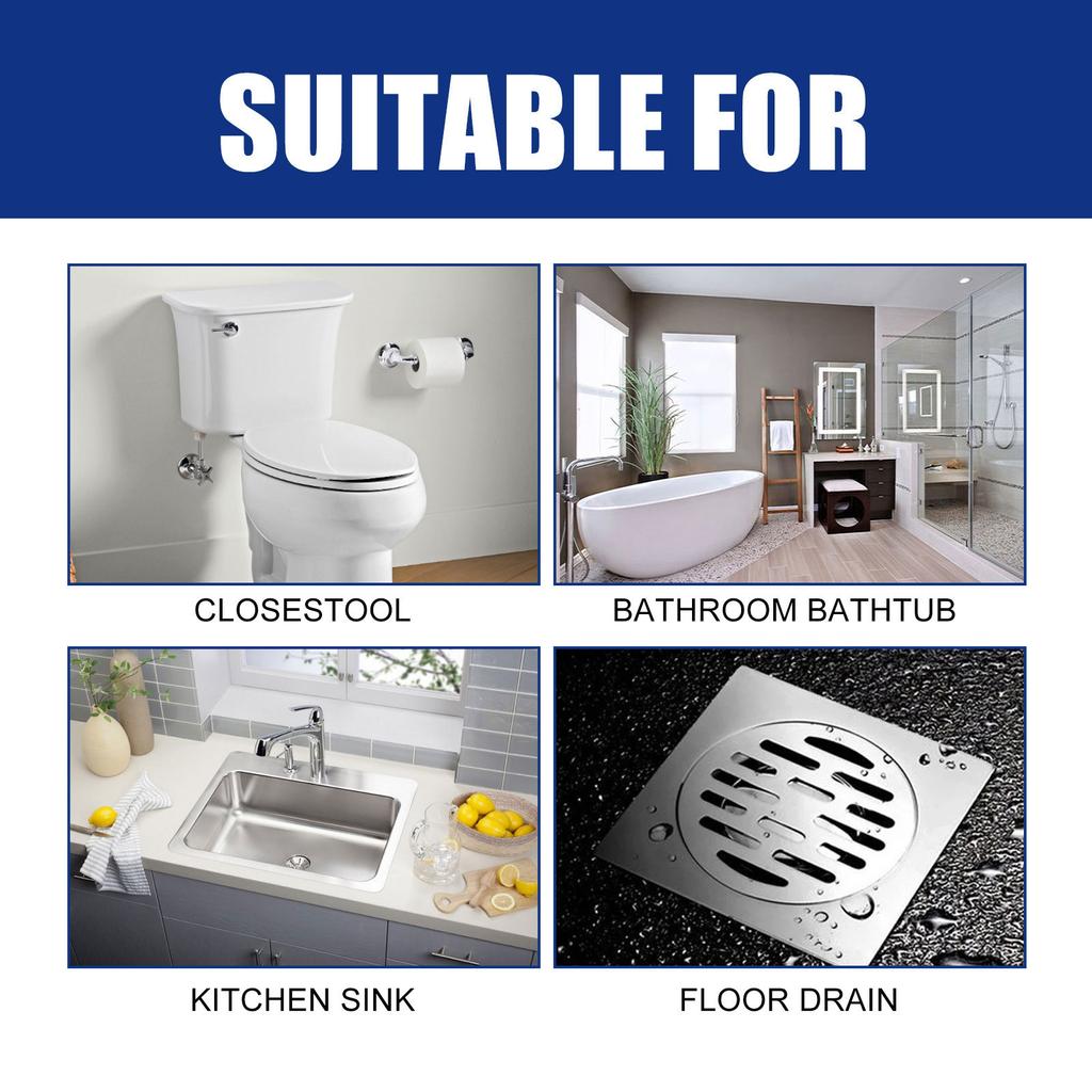 Fast Actings Drain Solution Sink Drain Powder Removes Grease Hair and Other Blockages with Ease for Home Restaurants