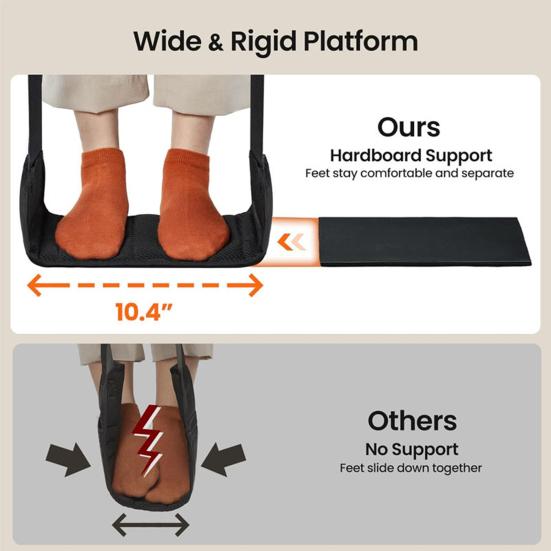 Гамак для ног в самолете, регулируемая длина, широкая платформа, основание, подставка для ног, портативный офисный гамак для отдыха ног, устанавливаемый под столом, необходимые вещи для путешествий