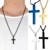 Men Simple Cross Pendant Alloy Necklace Chain Jewelry Christmas Day Gift