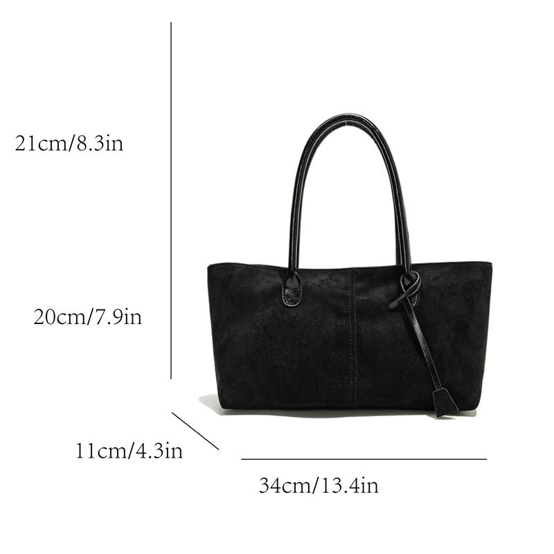 Elegant handbag women's British style solid color casual handbag large capacity shoulder bag women's retro women's bag