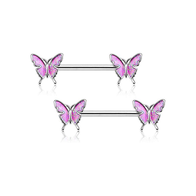 1 пара штанги для сосков, 14 г, кристалл для пирсинга сосков, ювелирные изделия для сосков-бабочек, кольцо для сосков в форме сердца, пирсинг из нержавеющей стали для женщин