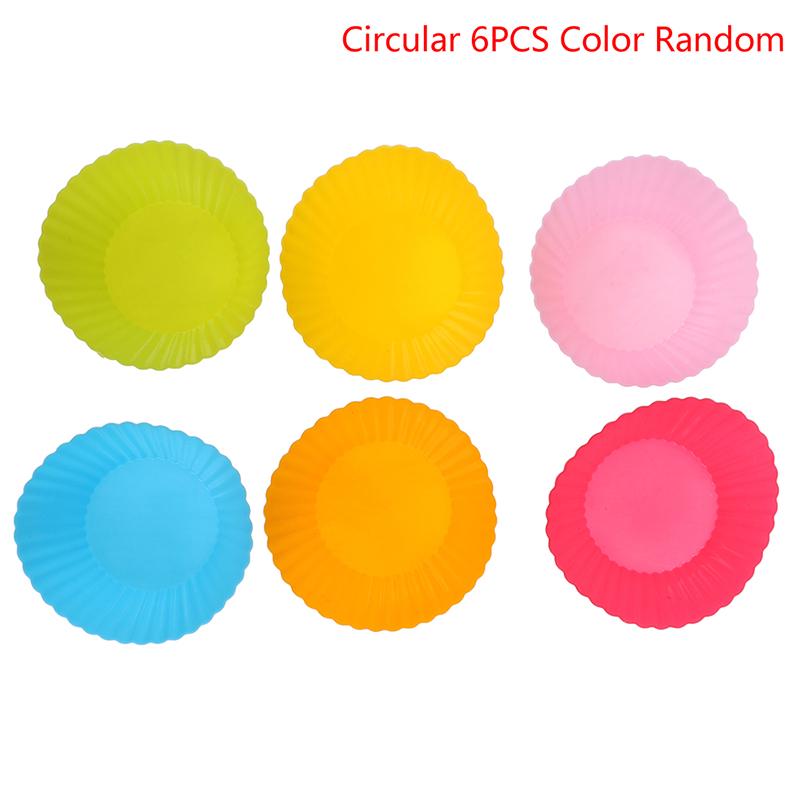 6PCS Silicone Cake Cupcake Cup Cake Tool Bakeware Baking Silicone Mold Cupcake