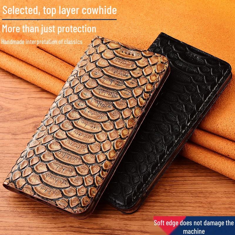 Чехол-книжка из натуральной кожи для OPPO K12X, K11, K10pro, K9, K7, R17, R15 для защиты от падений.