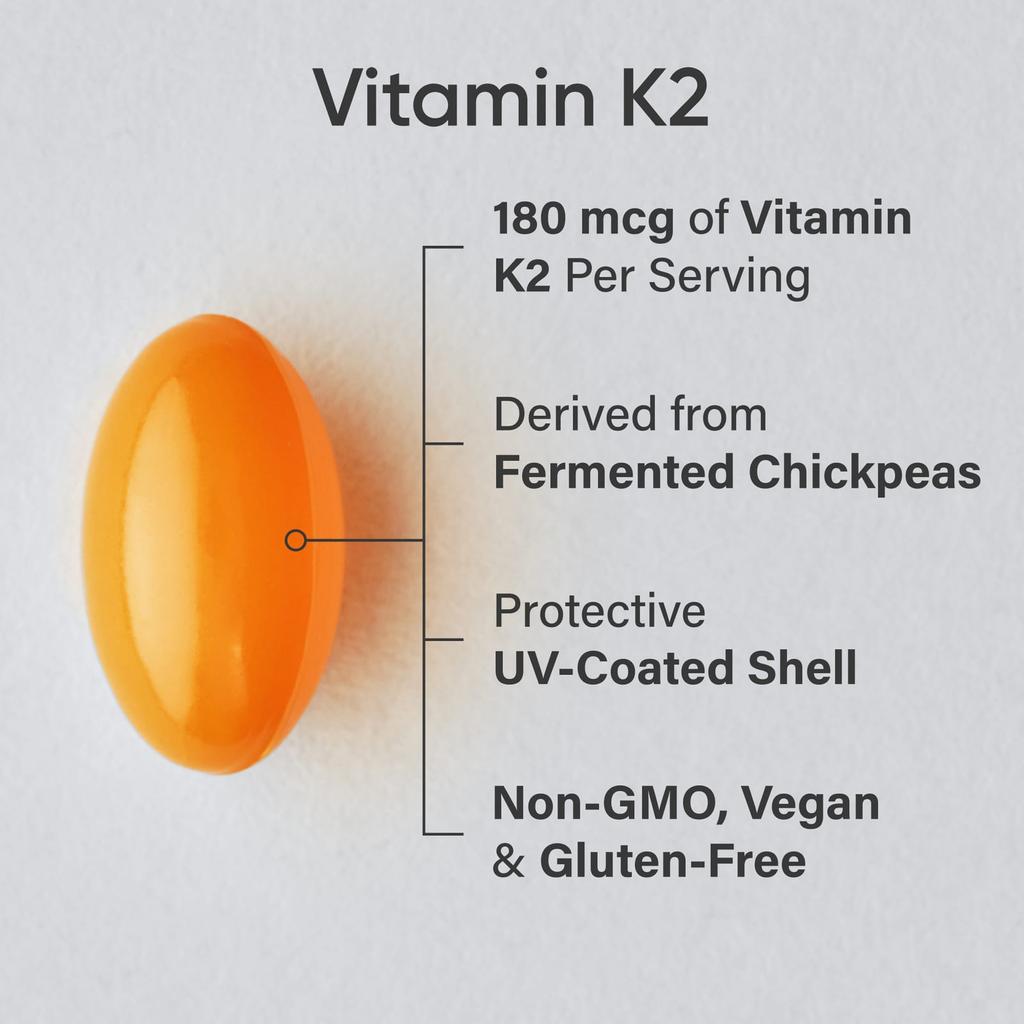 Sports Research, Vitamin K2, Extra Strength, 180mcg, 60 veggie softgels