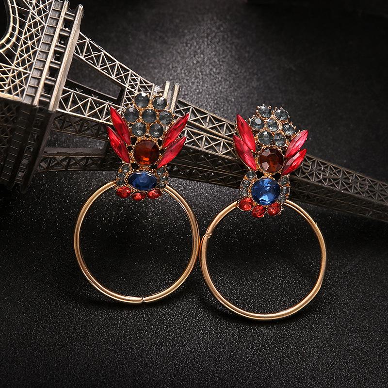 Новые модные преувеличенные стильные женские большие круглые серьги с блестящими кристаллами и Рейном, изысканные роскошные женские серьги, ювелирные изделия, подарок